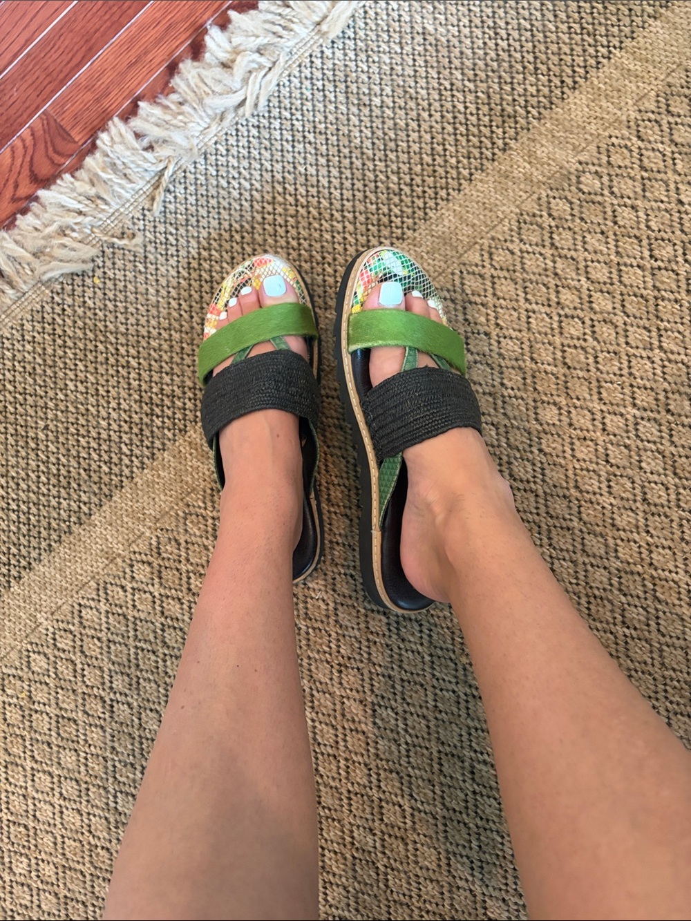 Daniella Lehavi Sahara Slides Green Reptilian Leather Size 40 - Picture 6 of 6